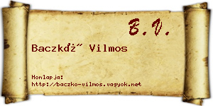 Baczkó Vilmos névjegykártya